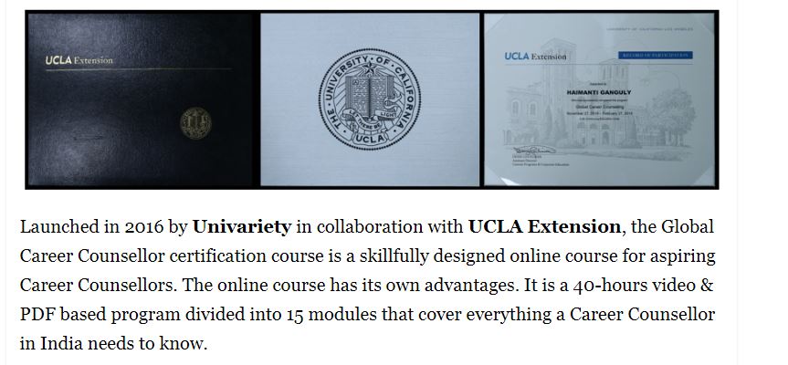Global Career Counsellor Certificate by Univariety and UCLA Extension Global Career Counsellor Certificate by Univariety and UCLA Extension